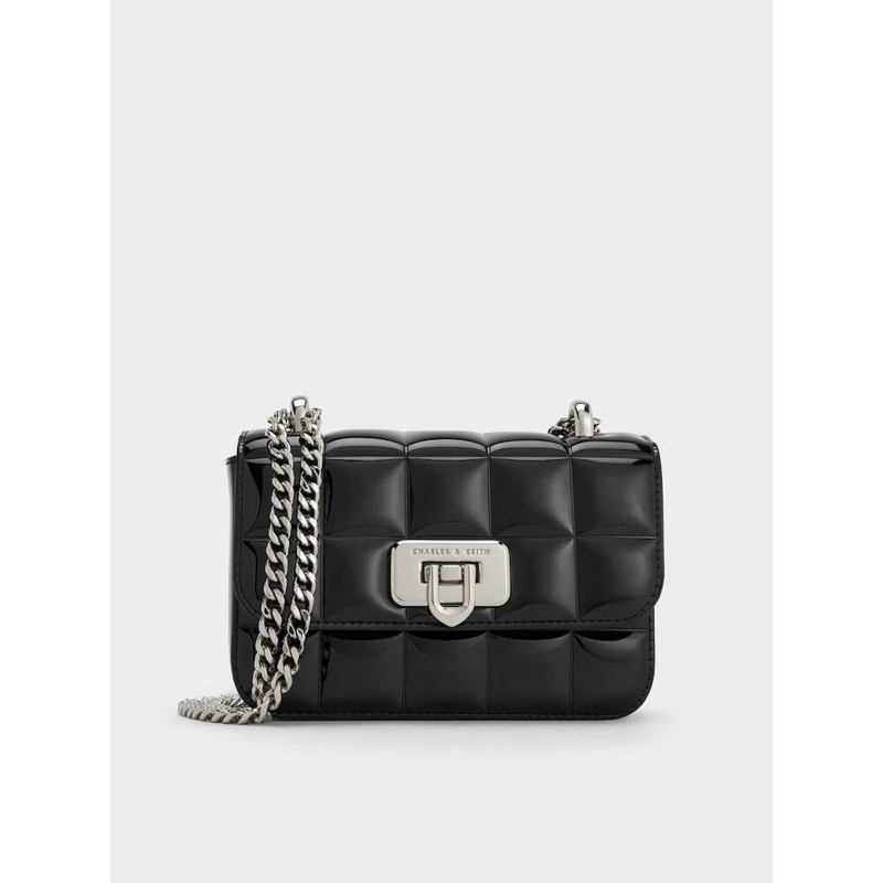 Patent Square-Quilted Chain-Handle Bag  Brand Charlest & Keith