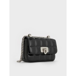 Patent Square-Quilted Chain-Handle Bag  Brand Charlest & Keith