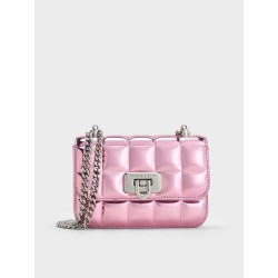 Patent Square-Quilted Chain-Handle Bag  Brand Charlest & Keith